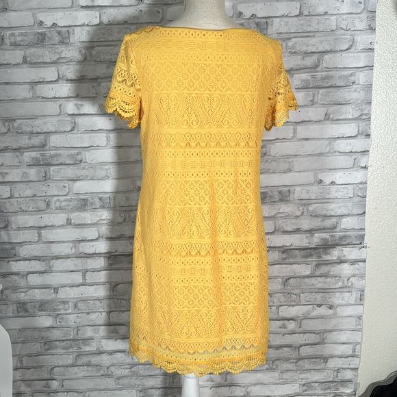 🌻FOR BUNDLES ONLY🌻London Times Yellow Lace Dress - Picture 5 of 11